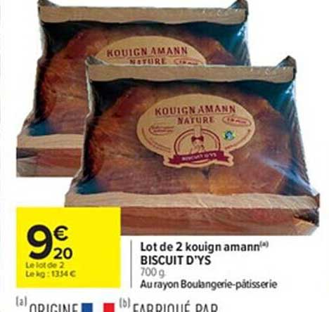 lot de 2 kouign amann biscuit d'ys