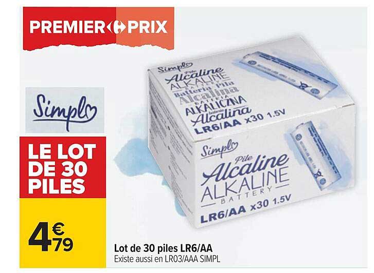 lot de 30 piles lr6-aa simpl