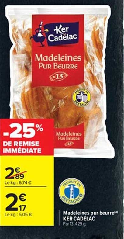 madeleines pur beurre ker cadélac