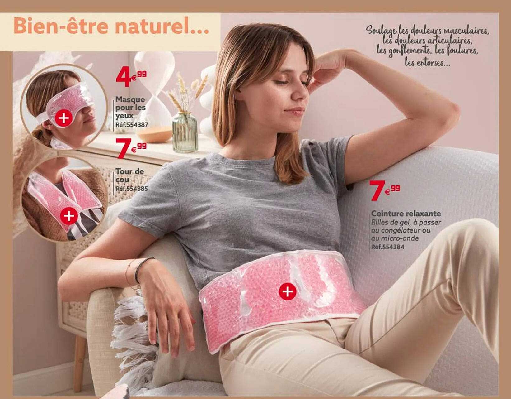 masque pour les yeux, tour de cou, ceinture relaxante