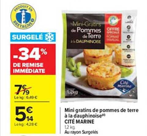 mini gratins de pommes de terre à la dauphinoise cité marine