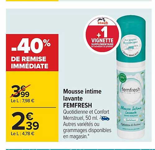 mousse intime lavante femfresh
