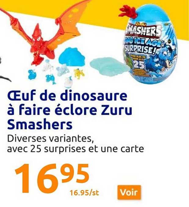 oeuf de dinosaure à faire éclore zuru smashers