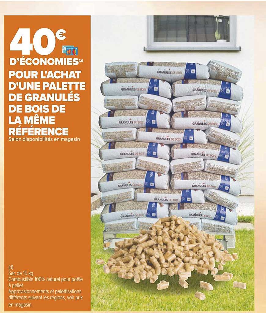 palette de granulés de bois de la même référence