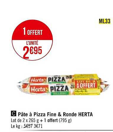 Pâte à Pizza Fine & Ronde Herta