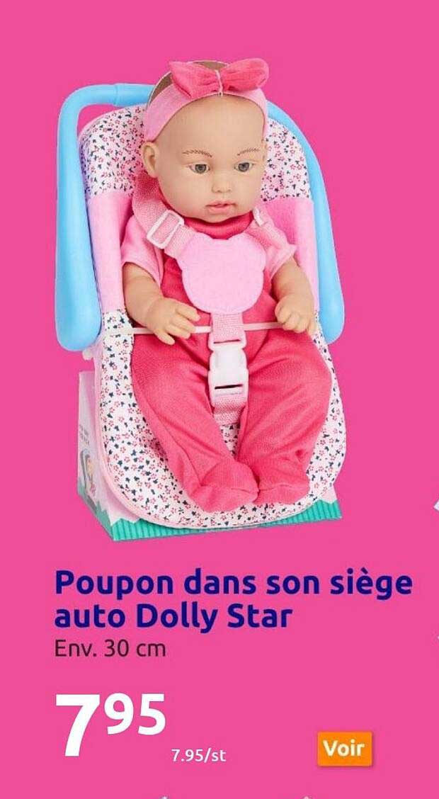 poupon dans son siège auto dolly star