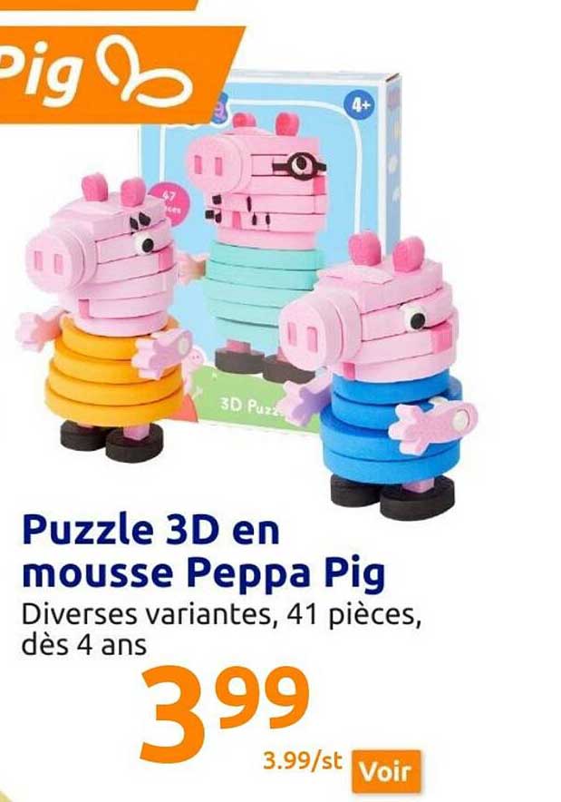puzzle 3d en mousse peppa pig