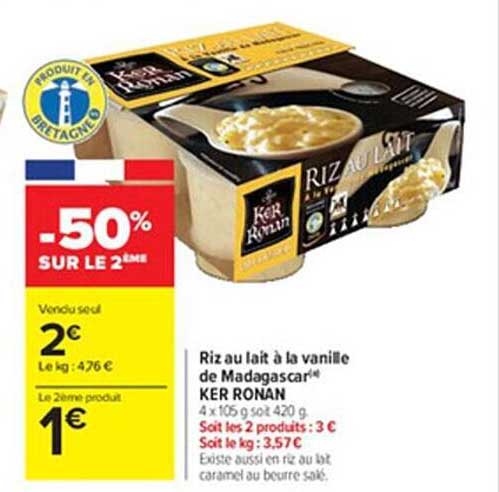 Riz Au Lait à La Vanille De Madagascar Ker Ronan