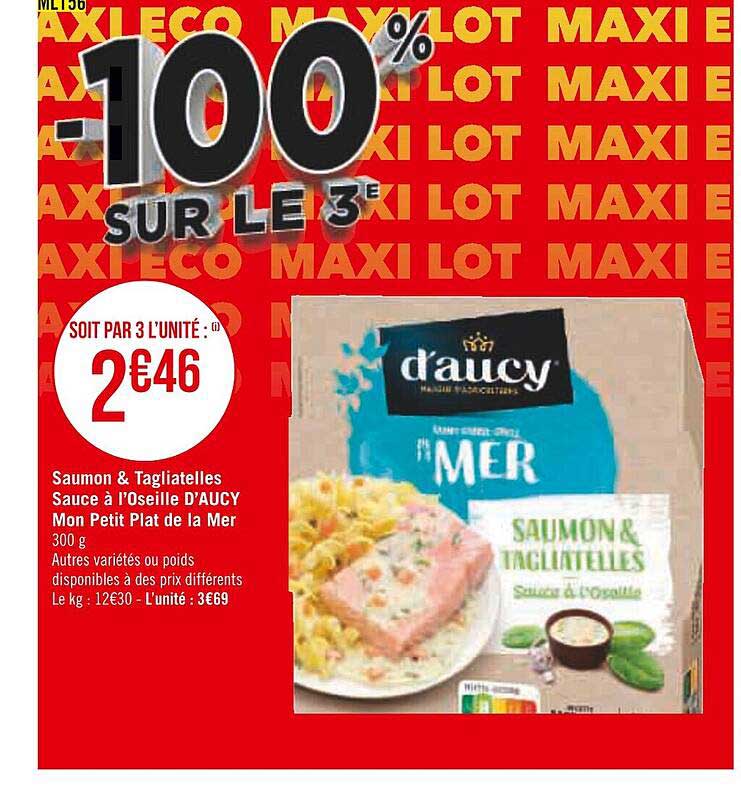 saumon & tagliatelles sauce à l'oseille d'aucy mon petit plat de la mer