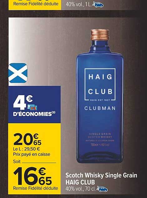 scotch whisky single grain haig club
