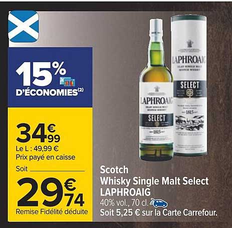 scotch whisky single malt select laphroaig