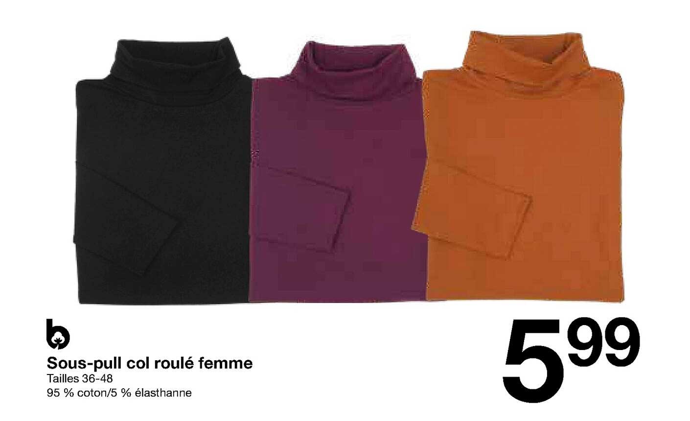 sous-pull col roulé femme