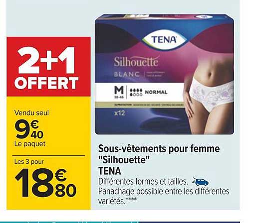 sous-vêtements pour femme "silhouette" tena