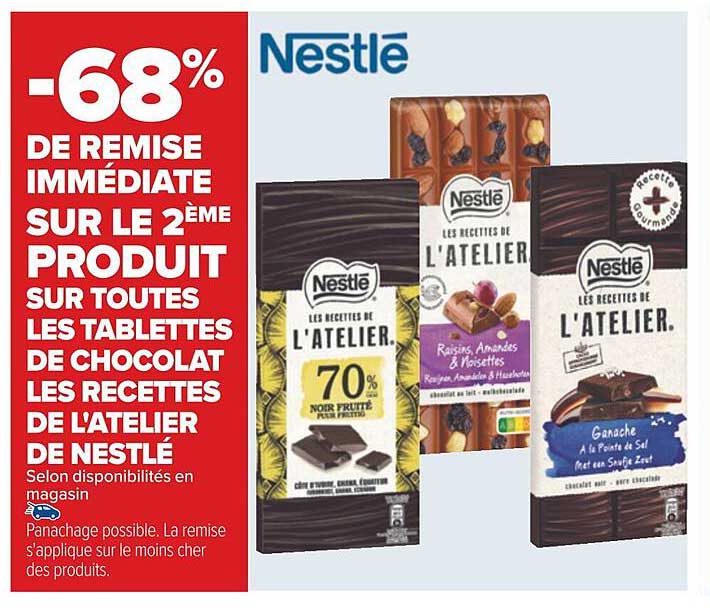 tablettes de chocolat les recettes de l'atelier de nestlé