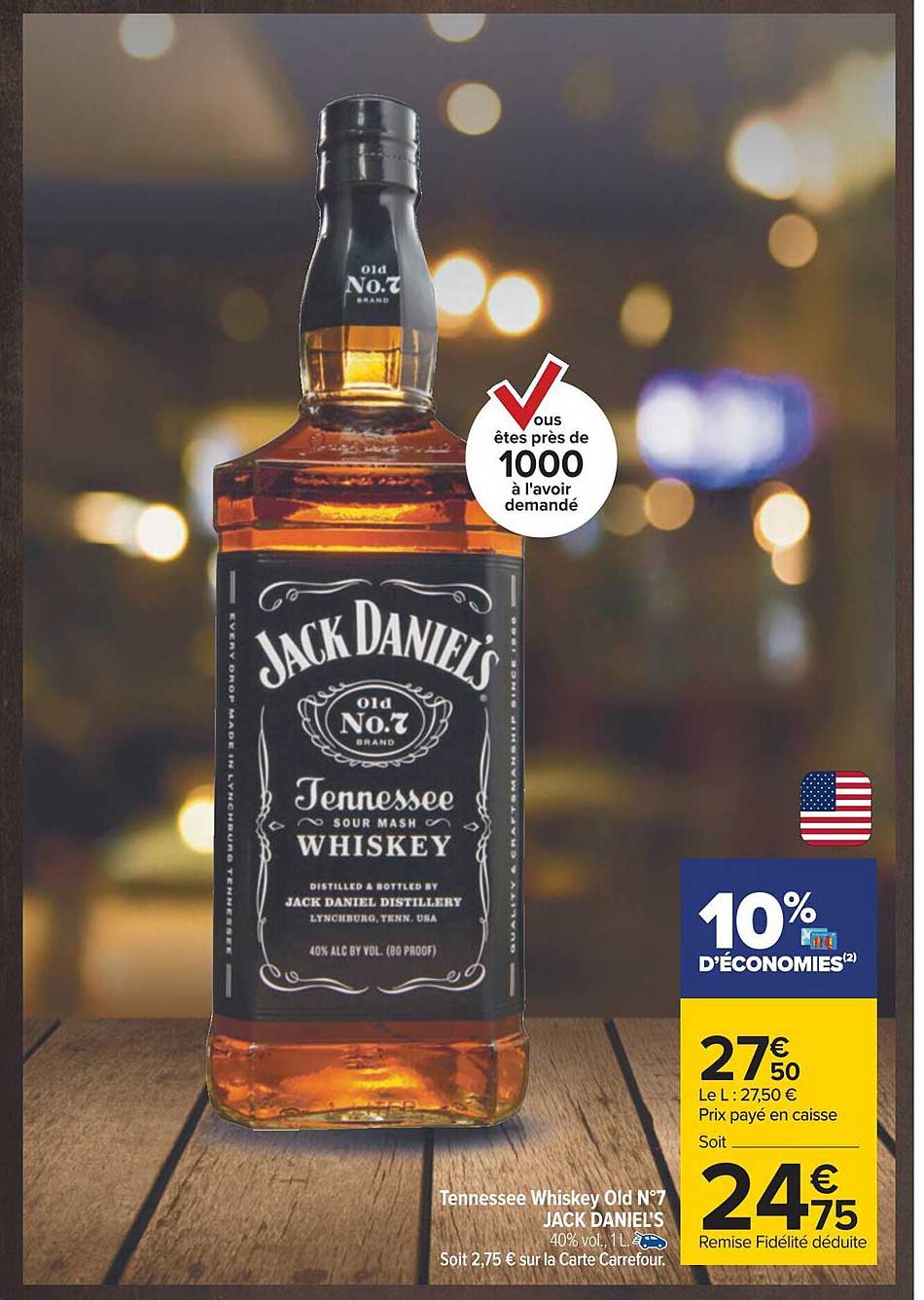 tennessee whiskey old n°7 jack daniel's
