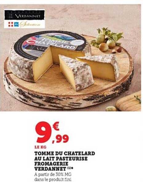 tomme du chatelard au lait pasteurisé fromagerie verdannet