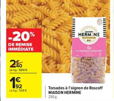 torsades à l'oignon de roscoff maison hermine