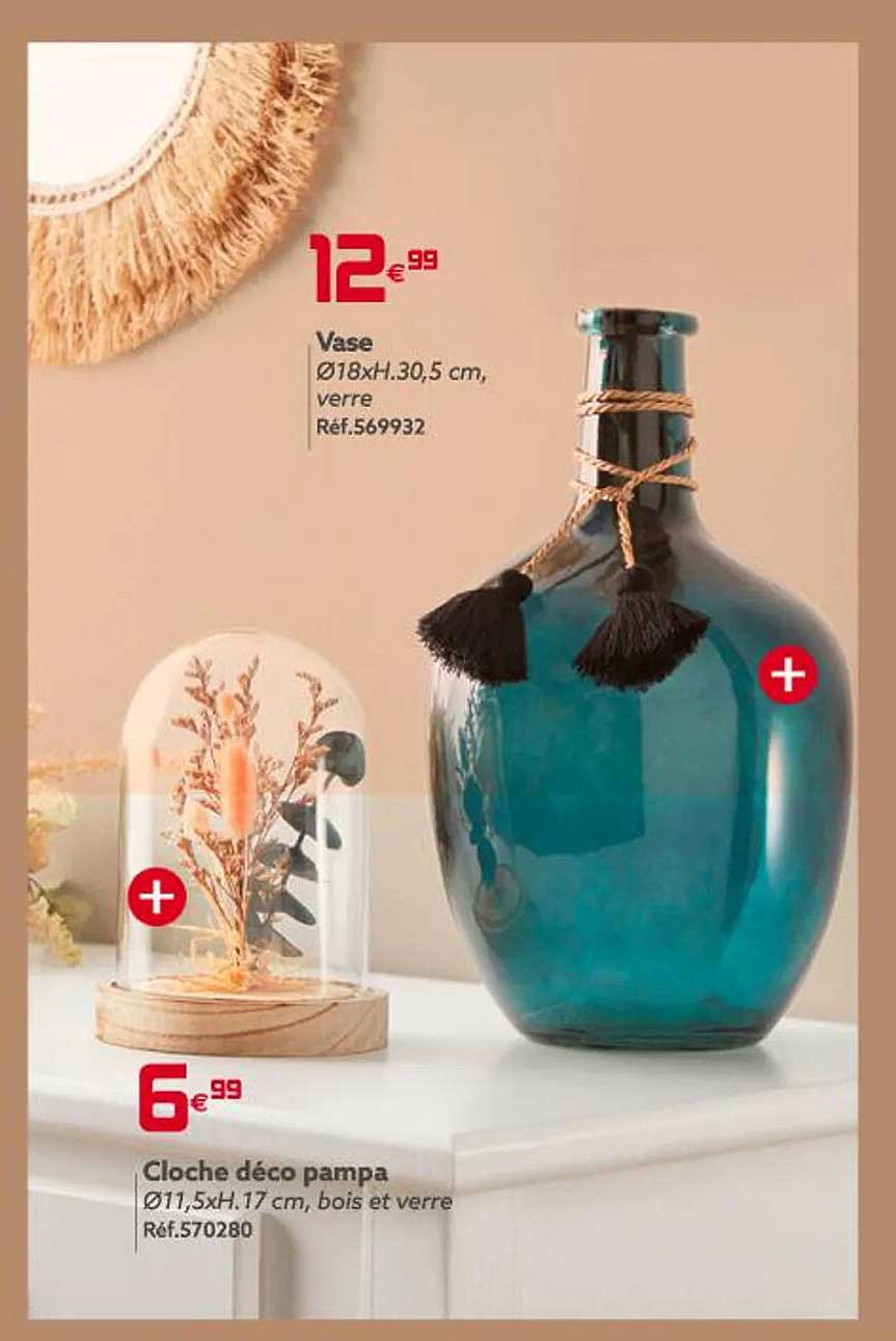 vase, cloche déco pampa