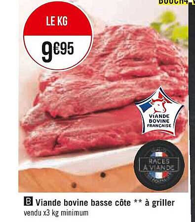 viande bovine basse côte**à griller