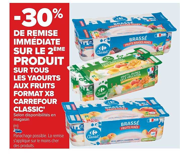 yaourts aux fruits format x8 carrefour classic'