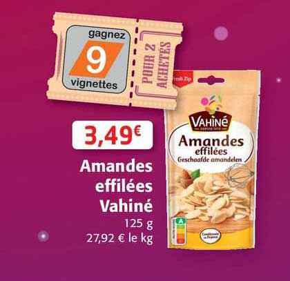 amandes effilées vahiné