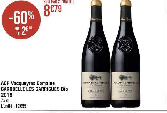 aop vacqueyras domaine carobelle les garrigues bio 2018