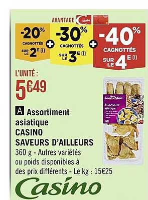 assortiment asiatique casino saveurs d'ailleurs