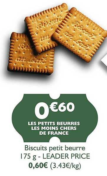 biscuits petit beurre - leader price