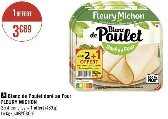blanc de poulet doré au four fleury michon