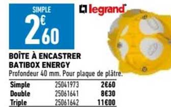 boîte à encastrer batibox energy legrand