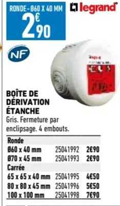 boîte de dérivation étanche legrand