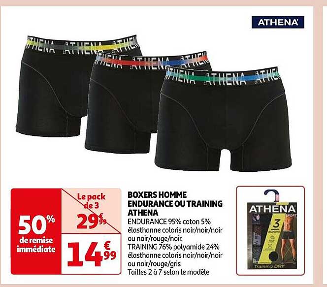 boxers homme endurance ou training athena