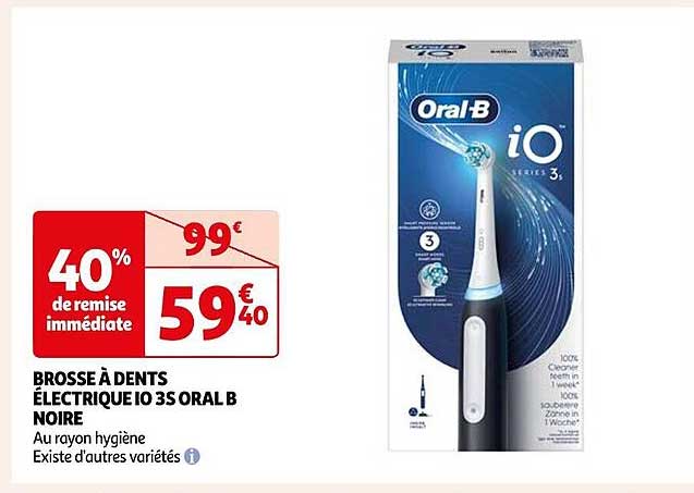 brosse à dents électrique 3s oral b noire