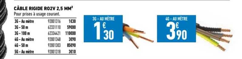câble rigide r02v 2,5 mm²