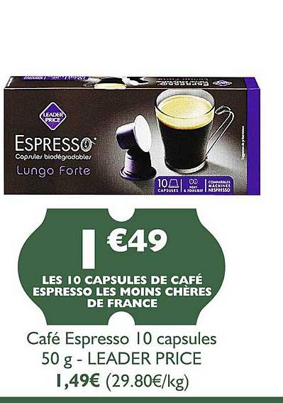 café espresso 10 capsules - leader price