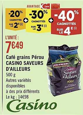 café grains pérou casino saveurs d'ailleurs