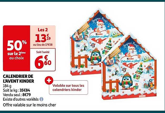 calendrier de l'avent kinder
