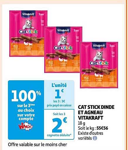 Cat Stick Dinde Et Agneau Vitakraft