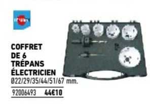 coffret de 6 trépans électricien