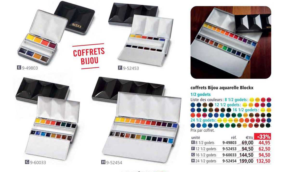 coffrets bijou aquarelle blockx