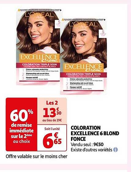 coloration excellence 6 blond foncé
