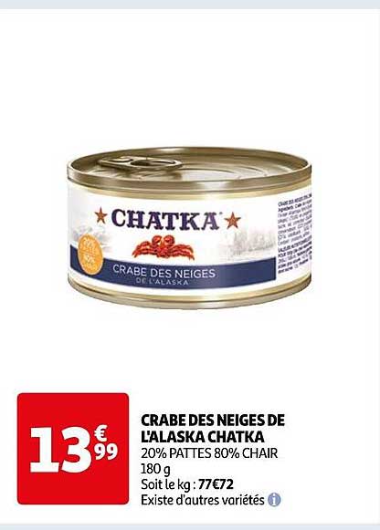 crabe des neiges de l'alaska chatka