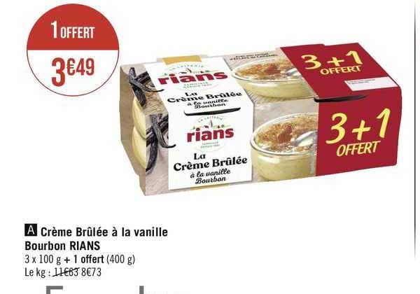 crème brûlée à la vanille bourbon rians