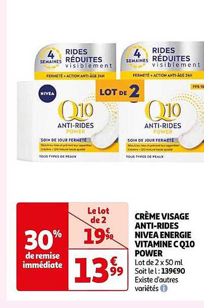 Crème Visage Anti-rides Nivea énergie Vitamine C Q10 Power
