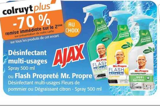 désinfectant multi-usages ajax ou flash propreté mr. propre