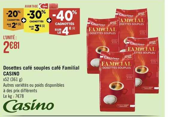 Dosettes Café Souples Café Familial Casino