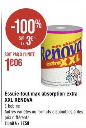 essuie-tout max absorption extra xxl renova