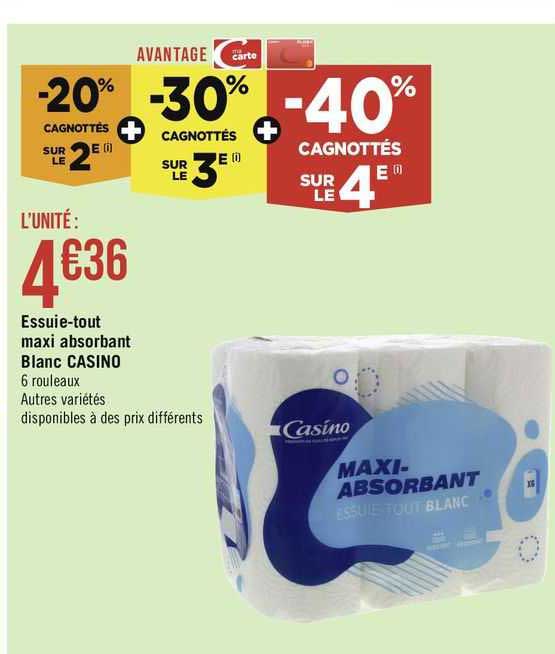 essuie-tout maxi absorbant blanc casino