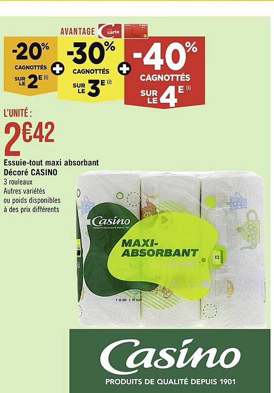 essuie-tout maxi absorbant décoré casino