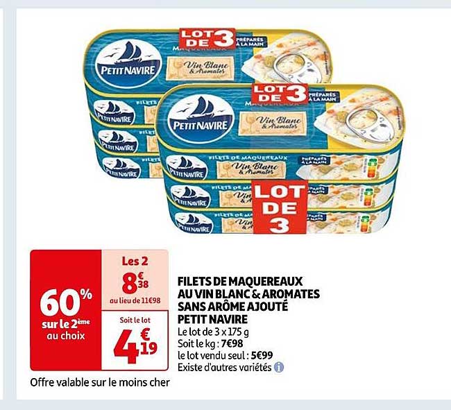 filets de maquereaux au vin blanc & aromates sans arôme ajouté petit navire